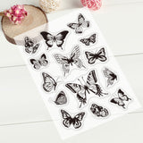 GLOBLELAND Beautiful Butterfly Clear Stamps Silicone Stamp Cards for Card Making Decoration and DIY Scrapbooking