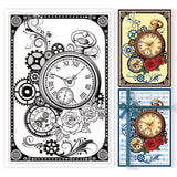 Globleland PVC Plastic Stamps, for DIY Scrapbooking, Photo Album Decorative, Cards Making, Stamp Sheets, Clock Pattern, 16x11x0.3cm