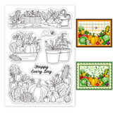 Globleland PVC Plastic Stamps, for DIY Scrapbooking, Photo Album Decorative, Cards Making, Stamp Sheets, Plants Pattern, 16x11x0.3cm