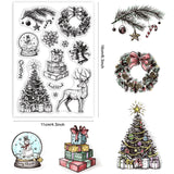 Globleland PVC Plastic Stamps, for DIY Scrapbooking, Photo Album Decorative, Cards Making, Stamp Sheets, Christmas Themed Pattern, 16x11x0.3cm