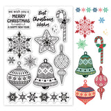 Globleland PVC Plastic Stamps, for DIY Scrapbooking, Photo Album Decorative, Cards Making, Stamp Sheets, Christmas Themed Pattern, 16x11x0.3cm