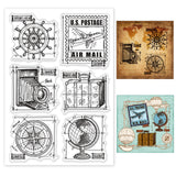 Globleland PVC Plastic Stamps, for DIY Scrapbooking, Photo Album Decorative, Cards Making, Stamp Sheets, Travel Themed, 16x11x0.3cm