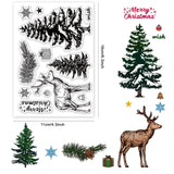 Globleland PVC Plastic Stamps, for DIY Scrapbooking, Photo Album Decorative, Cards Making, Stamp Sheets, Reindeer Pattern, 16x11x0.3cm