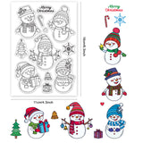 Globleland PVC Plastic Stamps, for DIY Scrapbooking, Photo Album Decorative, Cards Making, Stamp Sheets, Snowman Pattern, 16x11x0.3cm