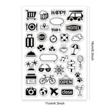 Globleland PVC Plastic Stamps, for DIY Scrapbooking, Photo Album Decorative, Cards Making, Stamp Sheets, Travel Themed, 16x11x0.3cm