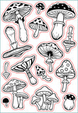 Globleland PVC Plastic Stamps, for DIY Scrapbooking, Photo Album Decorative, Cards Making, Stamp Sheets, Mushroom Pattern, 16x11x0.3cm