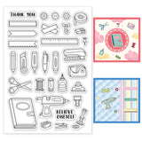 Globleland PVC Plastic Stamps, for DIY Scrapbooking, Photo Album Decorative, Cards Making, Stamp Sheets, Tools Pattern, 16x11x0.3cm