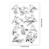 Globleland PVC Plastic Stamps, for DIY Scrapbooking, Photo Album Decorative, Cards Making, Stamp Sheets, Bird Pattern, 16x11x0.3cm