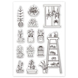 Potted Plants Clear Stamps Silicone Stamp Cards Cute Plants Clear Stamps for Card Making Decoration and DIY Scrapbooking