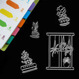 Potted Plants Clear Stamps Silicone Stamp Cards Cute Plants Clear Stamps for Card Making Decoration and DIY Scrapbooking