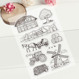 PVC Plastic Stamps, for DIY Scrapbooking, Photo Album Decorative, Cards Making, Stamp Sheets, Building Pattern, 16x11x0.3cm