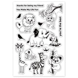 GLOBLELAND Forest Animals Friends Clear Stamps Transparent Silicone Stamp Seal for Card Making Decoration and DIY Scrapbooking