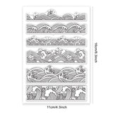 GLOBLELAND Ocean Waves Borders Clear Stamps Transparent Silicone Stamp Seal for Card Making Decoration and DIY Scrapbooking