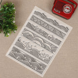 GLOBLELAND Chinese Retro Style Ocean Waves Borders Clear Stamps Transparent Silicone Stamp Seal for Card Making Decoration and DIY Scrapbooking