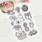 GLOBLELAND Spring Summer Fruits Clear Stamps Transparent Silicone Stamp Seal for Card Making Decoration and DIY Scrapbooking