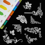 GLOBLELAND Iron Orchid Corner Flourishes Clear Stamps Transparent Silicone Stamp Seal for Card Making Decoration and DIY Scrapbooking
