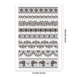 GLOBLELAND Flower Lace Border Clear Stamps Transparent Silicone Stamp for Card Making Decoration and DIY Scrapbooking