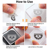GLOBLELAND Lace Flower Border Clear Stamps Transparent Silicone Stamp for Card Making Decoration and DIY Scrapbooking
