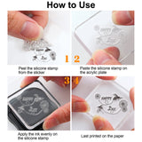GLOBLELAND Bee Happy Flower Clear Stamps Transparent Silicone Stamp for Card Making Decoration and DIY Scrapbooking
