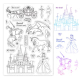 GLOBLELAND Ancient Fairytale Clear Stamps Transparent Silicone Stamp for Card Making Decoration and DIY Scrapbooking