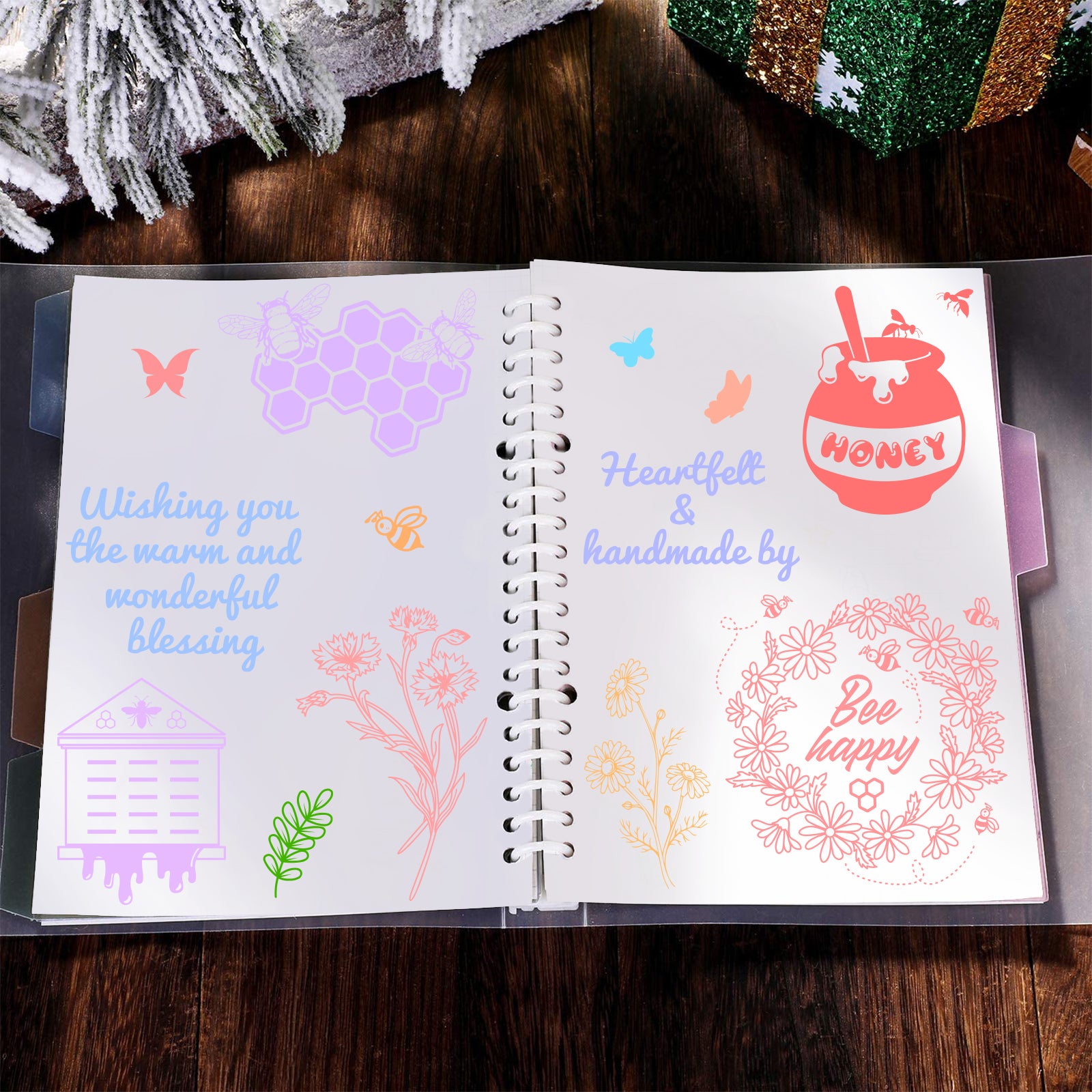 GLOBLELAND Bee Happy Clear Stamps Transparent Silicone Stamp for Card Making Decoration and DIY Scrapbooking