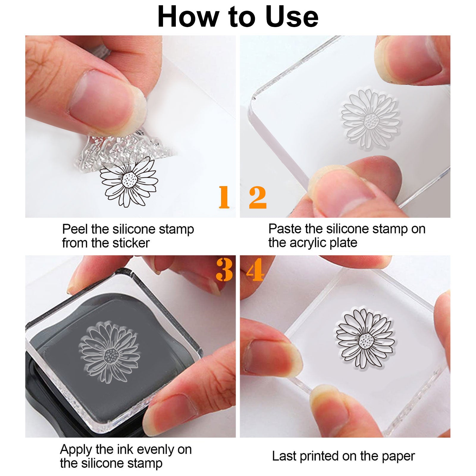 GLOBLELAND Happy Birthday Flower Clear Stamps Transparent Silicone Stamp for Card Making Decoration and DIY Scrapbooking