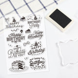 GLOBLELAND Happy Birthday Words Clear Stamps Silicone Stamp Cards Birthday Blessing Words Clear Stamps for Card Making Decoration and DIY Scrapbooking