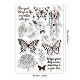 Globleland PVC Plastic Stamps, for DIY Scrapbooking, Photo Album Decorative, Cards Making, Stamp Sheets, Butterfly Pattern, 16x11x0.3cm