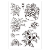GLOBLELAND Succulent Flower Leaves Clear Stamps Silicone Stamp Cards Plant Flower Clear Stamps for Card Making Decoration and DIY Scrapbooking