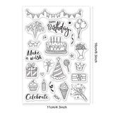 Globleland PVC Plastic Stamps, for DIY Scrapbooking, Photo Album Decorative, Cards Making, Stamp Sheets, Birthday Themed Pattern, 16x11x0.3cm