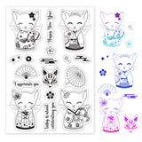 Globleland PVC Plastic Stamps, for DIY Scrapbooking, Photo Album Decorative, Cards Making, Stamp Sheets, Cat Pattern, 16x11x0.3cm