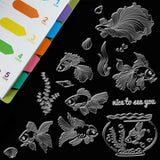 Globleland PVC Plastic Stamps, for DIY Scrapbooking, Photo Album Decorative, Cards Making, Stamp Sheets, Fish Pattern, 16x11x0.3cm