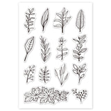 GLOBLELAND Leaves Clear Stamps Silicone Stamp Cards for Card Making Decoration and DIY Scrapbooking