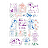 Globleland PVC Plastic Stamps, for DIY Scrapbooking, Photo Album Decorative, Cards Making, Stamp Sheets, Dog Pattern, 16x11x0.3cm