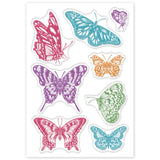 Globleland PVC Plastic Stamps, for DIY Scrapbooking, Photo Album Decorative, Cards Making, Stamp Sheets, Butterfly Pattern, 16x11x0.3cm