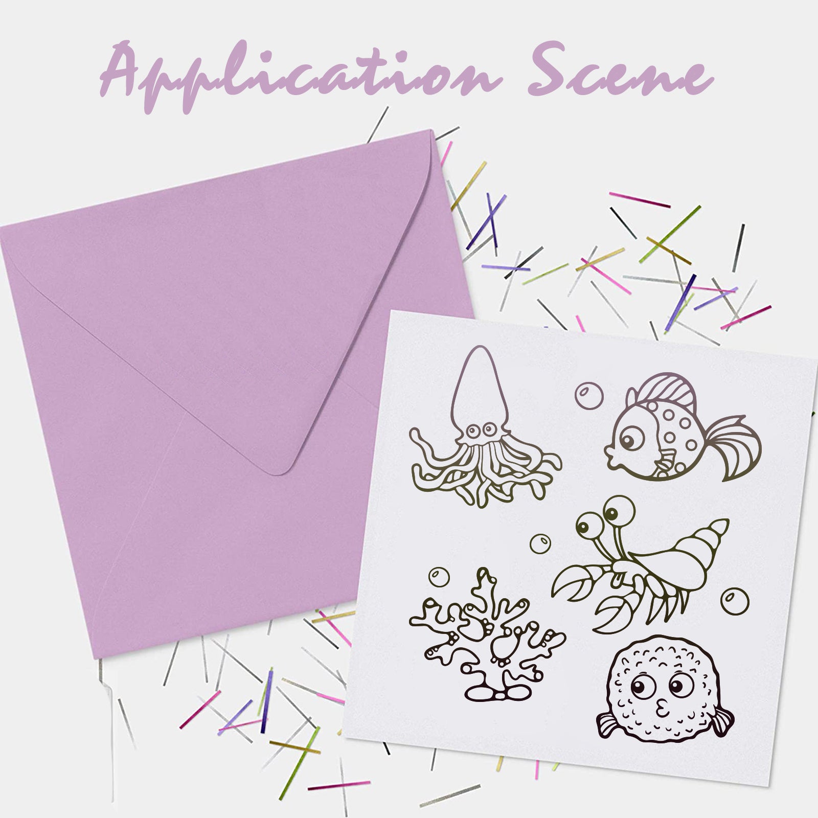 GLOBLELAND Sea Life Clear Stamps Silicone Stamp Cards Ocean  Animals Clear Stamps for Card Making Decoration and DIY Scrapbooking