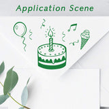 GLOBLELAND Happy Birthday Clear Stamps Silicone Stamp Cards Banner Birthday Cake Balloon Gift Clear Stamps for Card Making Decoration and DIY Scrapbooking