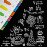 Globleland PVC Plastic Stamps, for DIY Scrapbooking, Photo Album Decorative, Cards Making, Stamp Sheets, Wedding Themed Pattern, 16x11x0.3cm