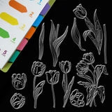 Globleland PVC Plastic Stamps, for DIY Scrapbooking, Photo Album Decorative, Cards Making, Stamp Sheets, Floral Pattern, 16x11x0.3cm