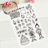 GLOBLELAND Kids Birthday Party Clear Stamps Silicone Stamp Cards for Card Making Decoration and DIY Scrapbooking