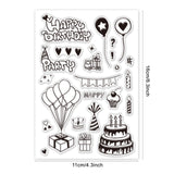 GLOBLELAND Happy Birthday Clear Stamps Silicone Stamp Cards Birthday Cake Banner Balloon Gift Clear Stamps for Card Making Decoration and DIY Scrapbooking