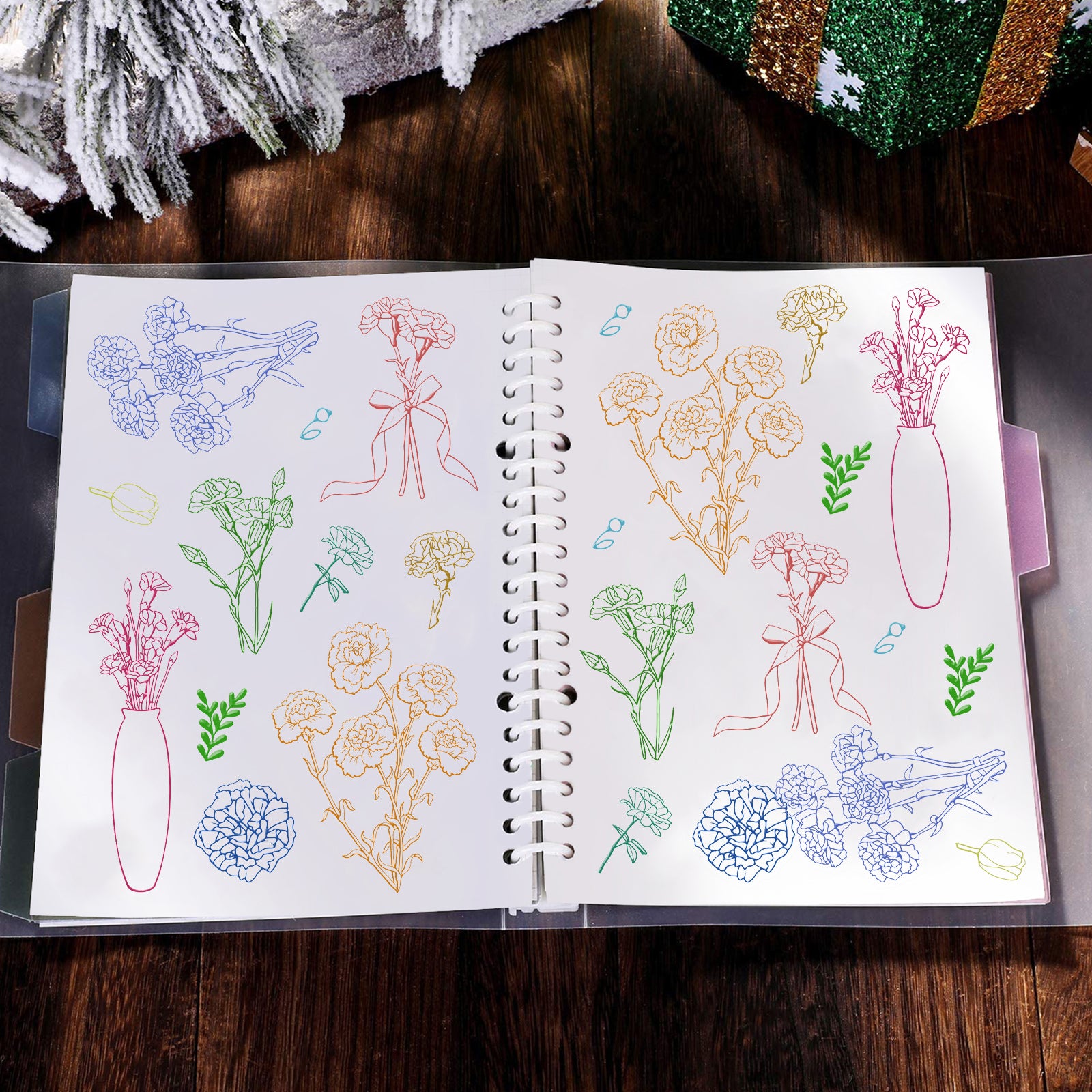 GLOBLELAND Carnation Clear Stamps Silicone Stamp Cards Flower Clear Stamps for Card Making Decoration and DIY Scrapbooking