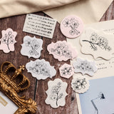 GLOBLELAND Cherry Blossoms Clear Stamps Silicone Stamp Cards Flowers Clear Stamps for Card Making Decoration and DIY Scrapbooking