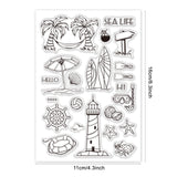 GLOBLELAND Beach Clear Stamps Beach Sun Sea Sand Silicone Stamp Transparent Stamp for Card Making Decoration and DIY Scrapbooking