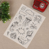 GLOBLELAND Beach Clear Stamps Beach Sun Sea Sand Silicone Stamp Transparent Stamp for Card Making Decoration and DIY Scrapbooking