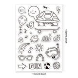 Globleland PVC Plastic Stamps, for DIY Scrapbooking, Photo Album Decorative, Cards Making, Stamp Sheets, Tortoise Pattern, 16x11x0.3cm