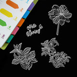 Globleland PVC Plastic Stamps, for DIY Scrapbooking, Photo Album Decorative, Cards Making, Stamp Sheets, Flower Pattern, 16x11x0.3cm