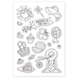 Globleland PVC Plastic Stamps, for DIY Scrapbooking, Photo Album Decorative, Cards Making, Stamp Sheets, Beach Theme Pattern, 16x11x0.3cm
