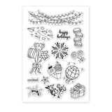 Globleland PVC Plastic Stamps, for DIY Scrapbooking, Photo Album Decorative, Cards Making, Stamp Sheets, Holiday Pattern, 16x11x0.3cm
