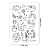 Globleland PVC Plastic Stamps, for DIY Scrapbooking, Photo Album Decorative, Cards Making, Stamp Sheets, Leaf Pattern, 16x11x0.3cm